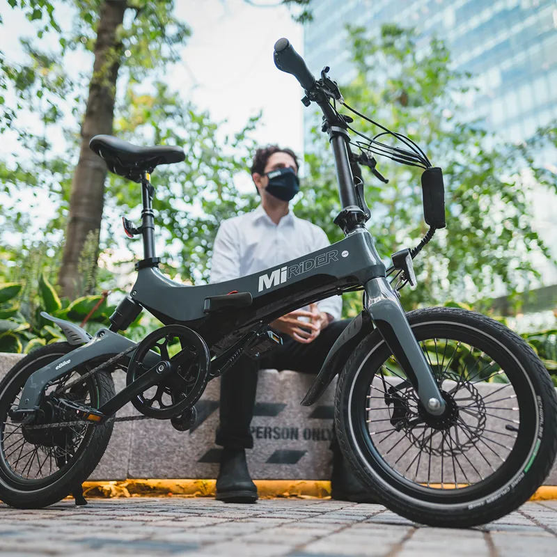 MiRider One Electric Folding Bike in Grey